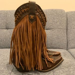 Fringe cowboy boots